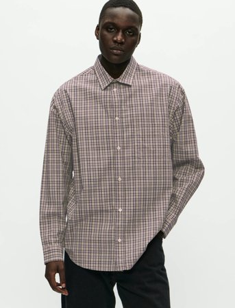WOOD WOOD Wwcarter Shirt Check 25115 - Beige - L