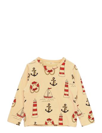 Lighthouse Aop Ls Tee Yellow Mini Rodini