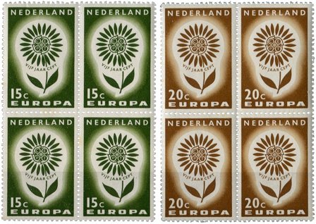 Holland 1964 - NVPH 827-828 - 4-blokke - Postfrisk