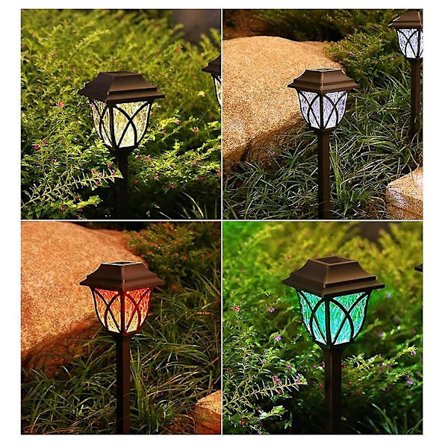 4 stk Solcelledestierlys Utendørs Hage Landskap Vanntette