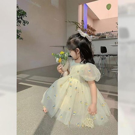 Sommerkjole Jenter Ny Barneklær Barnas Mesh Blomster Lang Skjørt Baby Prinsesse Skjørt - Perfet