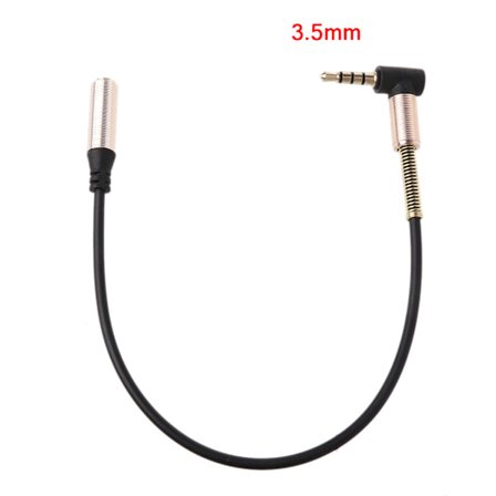 24cm 90 Grader Enkel Böj 3.5mm Ljudförlängningskabel För telefon PC Högtalare Headset