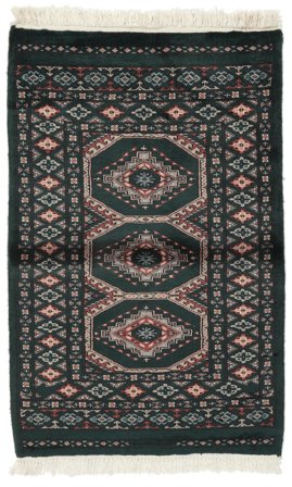 Pakistan Bokhara 3Ply Teppe Håndknyttet 78X120 Svart/Mørk Rød