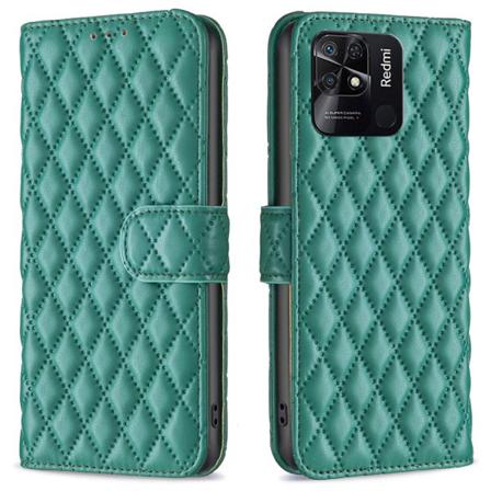 SKALO Xiaomi Redmi 10C BINFEN COLOR Quiltet Pung - Grøn Green