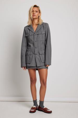 Josefine HJ x NA-KD Veste en tweed - Josefine HJ x NA-KD - Gris - EU 32