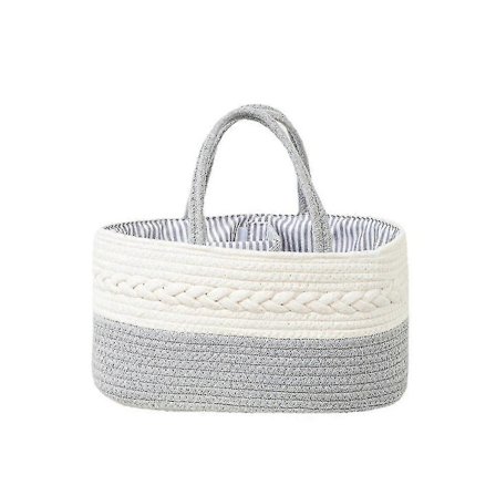 Korg Bomullsrep Oppbevaringskurv Skrivebord Vevd Oppbevaringsboks Kreativ Stil Bærbar Bomullsrep Oppbevaringskurv [DB]