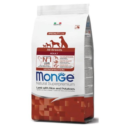 Monge Agnello Riso E Patate 12Kg: Cibo Secco per Cani Adulti