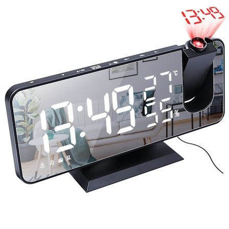Led Digital Alarm Clock Watch Table Electronic Desktop Clocks Usb Wake Up Fm Radio Time Projector Snooze Function 2 Alarm
