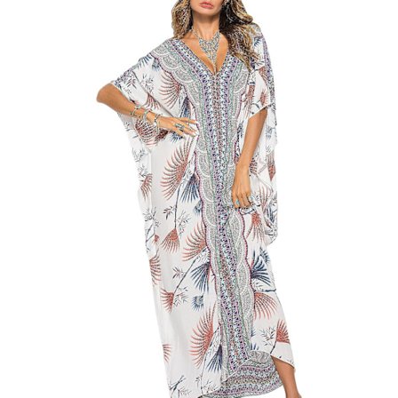 Kvinders badedragt bluse etnisk print lang nederdel