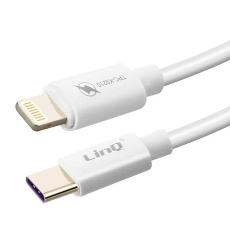 USB-C till Lightning-kabel - LINQ - 1.2m - Laddning 60W - Synkronisering 480 Mbps - Vit