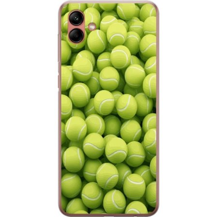 Kompatibel Mobilcover til Samsung Samsung Galaxy A04 Mønster af grønne tennisbolde i høj detalje, sporty motiv med gentagende tekstur og stærke fa