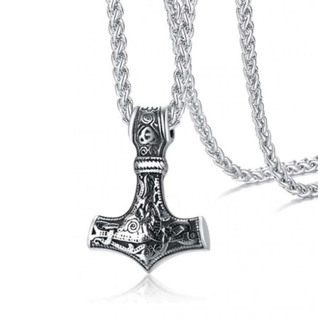 Viking halskjede Tors Hammer Mjolnir Chain Silver