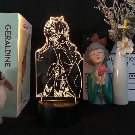 Hot Genshin Impact Shenhe Yunjin 3d Led Nattljus Anime Tvåfärgad Lampa För Barn Sovrum Inredning Jul Födelsedagspresent Yae MikoKamisato Ayaka 2