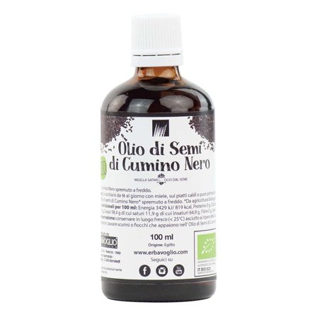 Erbavoglio Olio Di Semi Di Cumino Nero Bio 100ml