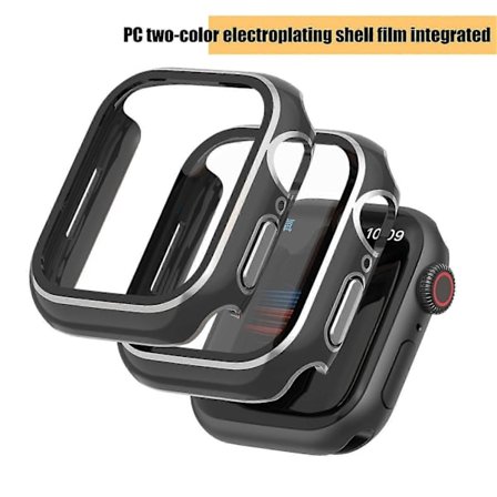 Beskyttende etui elektroplettering støvtæt fuld dækning høj klarhed transparent skærmbeskytter til iWatch 7 41 mm/45 mm