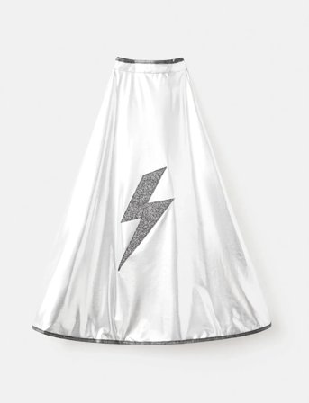 Mango Cape And Lightning Mask - Silver - ONE SIZE