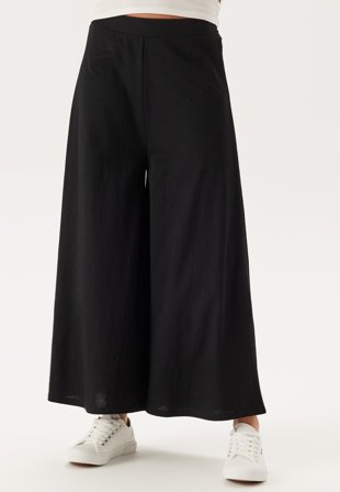 Happy Holly - Ankle Soft Wide Leg Pants - Black