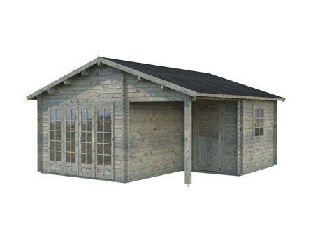 Palmako Irene Stuga 28,1 m²/inv. 21,9+5,2 m², grå, impr., Stugor & förråd