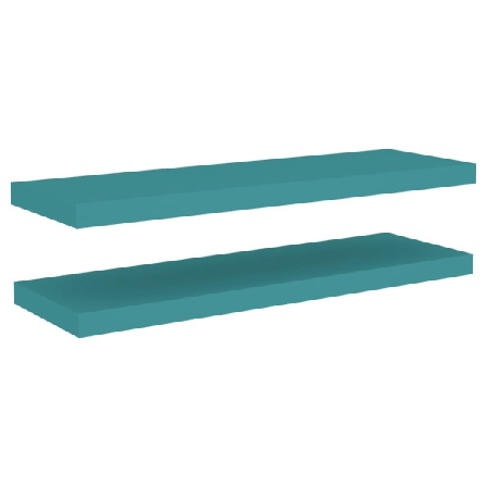Vidaxl Svävande Vägghyllor 2 St Blå 80x23,5x3,8 Cm Mdf Blå