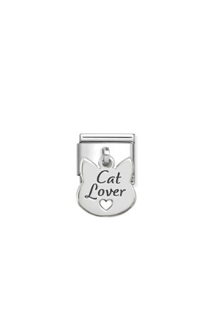 CHARMS 925 Sterling Silver Cat Lover Face