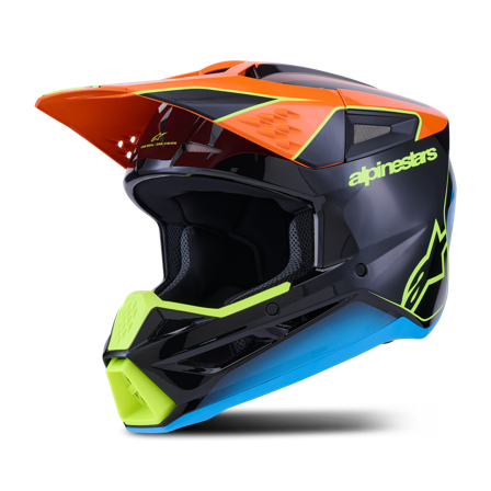 Kask Cross Alpinestars S-M3 Fray Czarny/Pomarańczowy/Żółty Fluorescencyjny XL