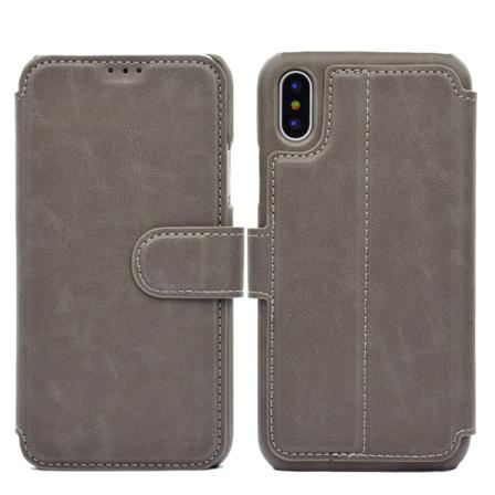 iPhone X/XS (Class-Y) Stilsäkra Plånboksfodral Grå