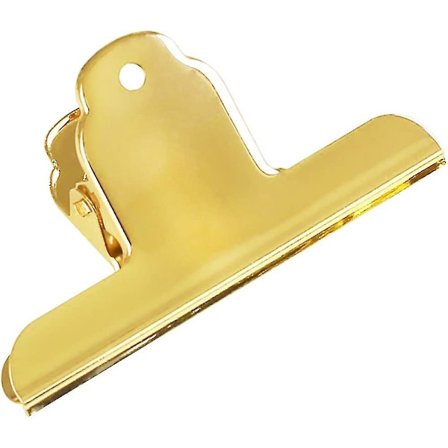 Guld Rustfrit Stål Bulldog Papirklips, 2 Pak Metal Store Binderklips Klemme Fil Holder Kompatibel Med Tegnebræt, Maleri, Billeder, Fotos