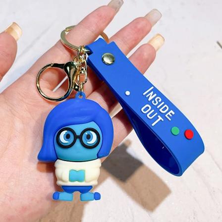 Inside Out Cartoon Söt Nyckelring Figur Handgjord Joy Sadness Rörlig Dockleksak Väska Hänge Personlig Kreativ Mjuk Gummidocka 1