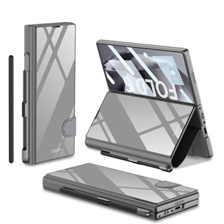 Skal för Samsung Galaxy Z Fold 6 med S-Pen-hållare, Inbyggt HD-skärmskydd Allomfattande Skal för Z Fold 6