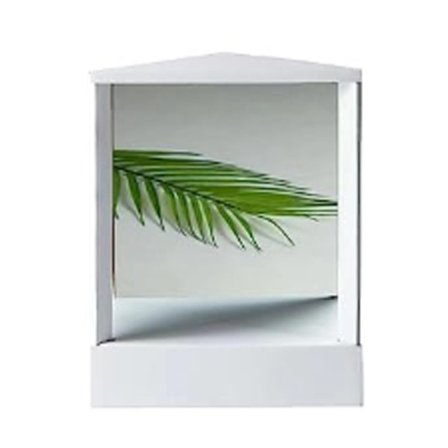 Ikke-vendende spejl rektangulært skrivebordsspejl HVID