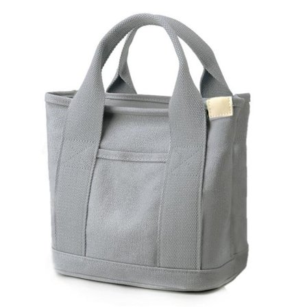 [LCS] Canvas taske til damer, canvas håndtaske med flere indvendige lommer og lynlås