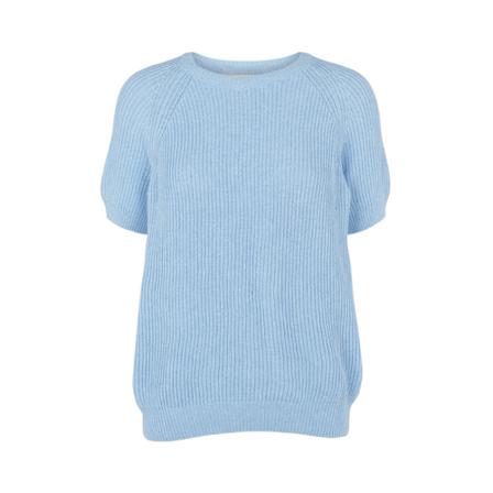 Basic Apparel Nuria Short Sleeves Blå, Dame Striktrøjer