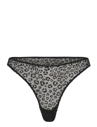 Mesh Thong Stringit Alusvaatteet Black Understatement Underwear