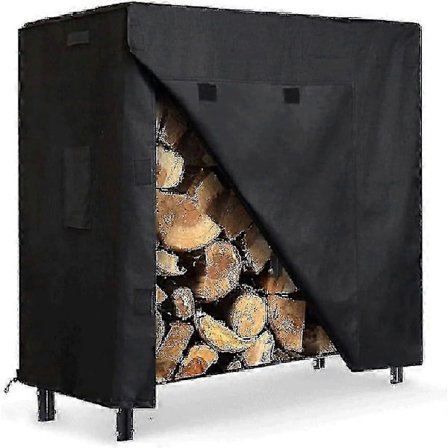 Vanntett utendørs vedstativ 120 cm stål rørformet lagringssett