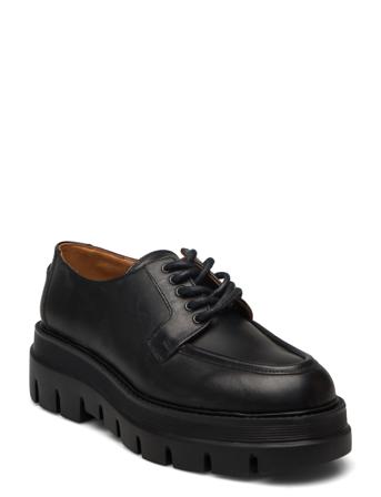 Pezzana Black Vacchetta Snøresko Flade Sort ATP Atelier