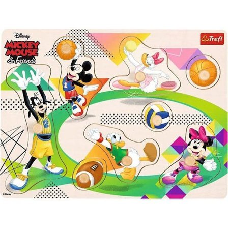 Puzzle Trefl Medelstort Trä - Mickey och hans vänner