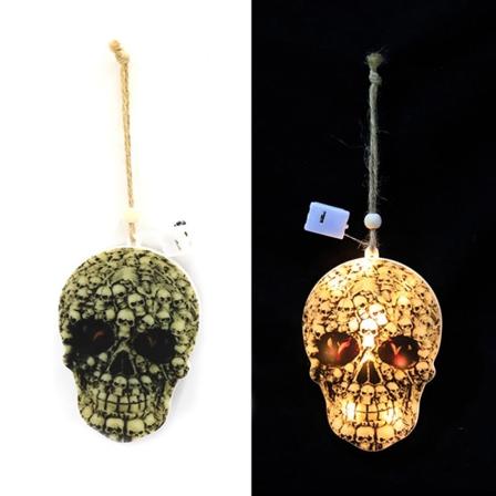 Halloween-riippuva LED-valokallon juhlasisustus - pääkallot Black