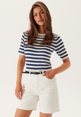 Pieces - Pctora Hw Denim Shorts - Bright White - Kläder - - Bubbleroom