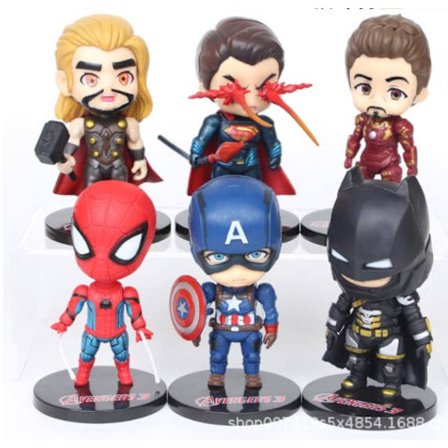 6 Pack Marvel Avengers Heroes Figurer