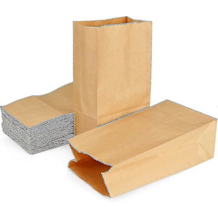 100 stk. Kraftpapirposer, 15,5x10x30 cm Kraftpapir Matposer, Kraftpapirposer for Mat, Gaver, Fest, Jul - RiRi