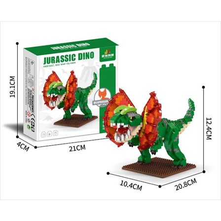 Dinosaurusrakennuspalikat – T-Rex & Velociraptor miniatyyrilelu