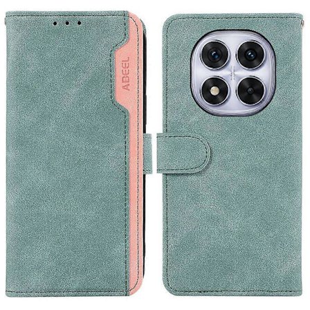 ABEEL Deksel til Xiaomi Redmi Note 14 Pro 4G Mobiltelefon Fargesøm Lær RFID-skjerming Mobiltelefon Beskyttelsesdeksel (Lyseblå)