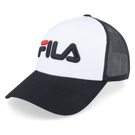 Fila - White trucker Gorra - Beppu Linear Logo White/Black Trucker @ Hatstore