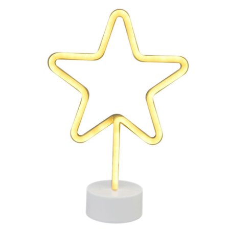 Neonlampe ABS Plast Silikon Stjerneform Varm Lyskilde Batteridrevet Dekorativ Lampe for Bar