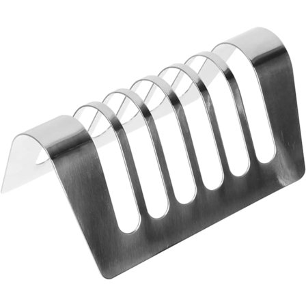 1 stk Brødrist i Rustfritt Stål, Toast Holder, 6 Skiver, Bordstativ for Ristet Brød, Brødrist i Metall, Bakebrett, Frokost
