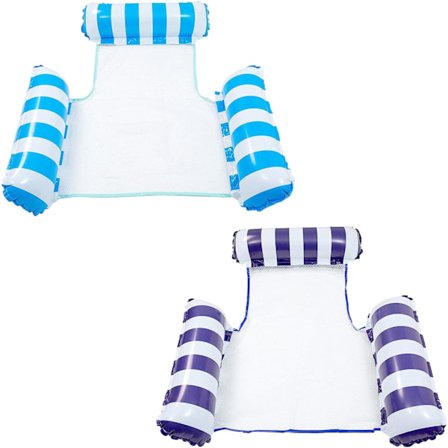 2 x Vand Hængekøje Lounge Stol Oppustelig Vand Hængekøje Multifunktionel Luftmadras Flydende Lounge Stol Oppustelig Svømmeseng Voksen og Børn Vand T