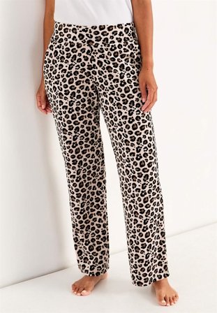 Cellbes of Sweden - Brede velourbukser Wilma i beige / leopard til damer i størrelse 58/60