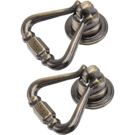 2 stk. antikke messing skuffegreb, antikke skuffegreb med enkelt hul, dekorativt hardware med skruer til møbelskabsskab