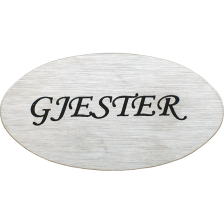 Esbada Dørskilt Gjester Oval Mattkrom