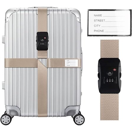 1 stk. krydsrem til bagage, justerbar låsbar rejsebagage